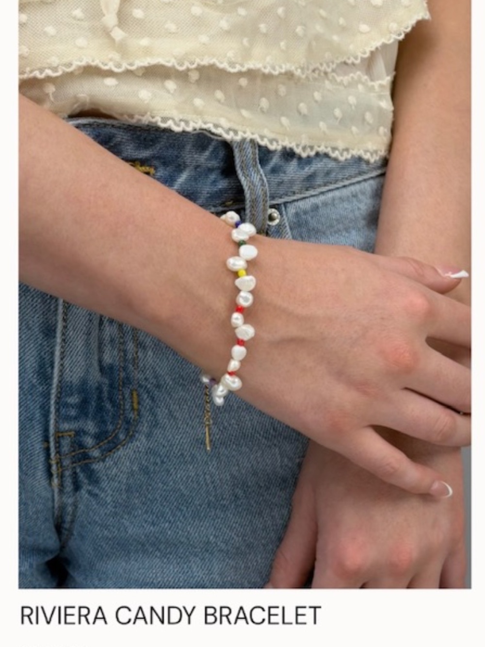 Oshena Riviera Candy Bracelet NWT Freshwater Pearls and Gemstone